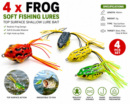 Frog soft fishing lures - 4, x