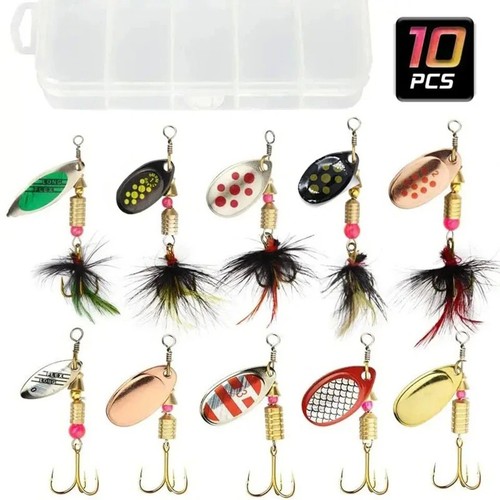 10pcs spinners fishing - spinners, lures