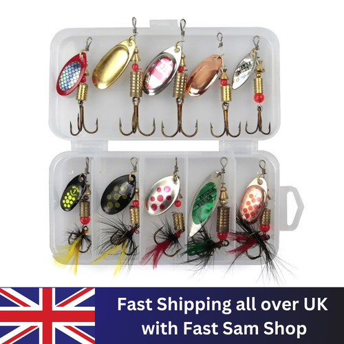 10pcs spinners fishing - fishing, lures