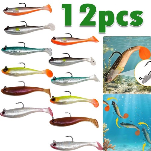 12pcs pre rigged soft - 12pcs, pre-rigged